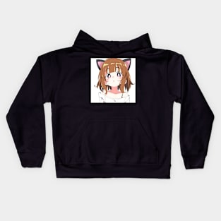 Cat Girl Retro 1990s Style Kids Hoodie